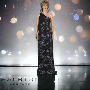 Halston One Shoulder Gown